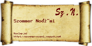 Szommer Noémi névjegykártya