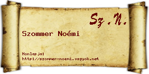 Szommer Noémi névjegykártya